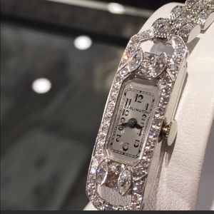 Easter sale one day only. Platinum vintage diamond watch